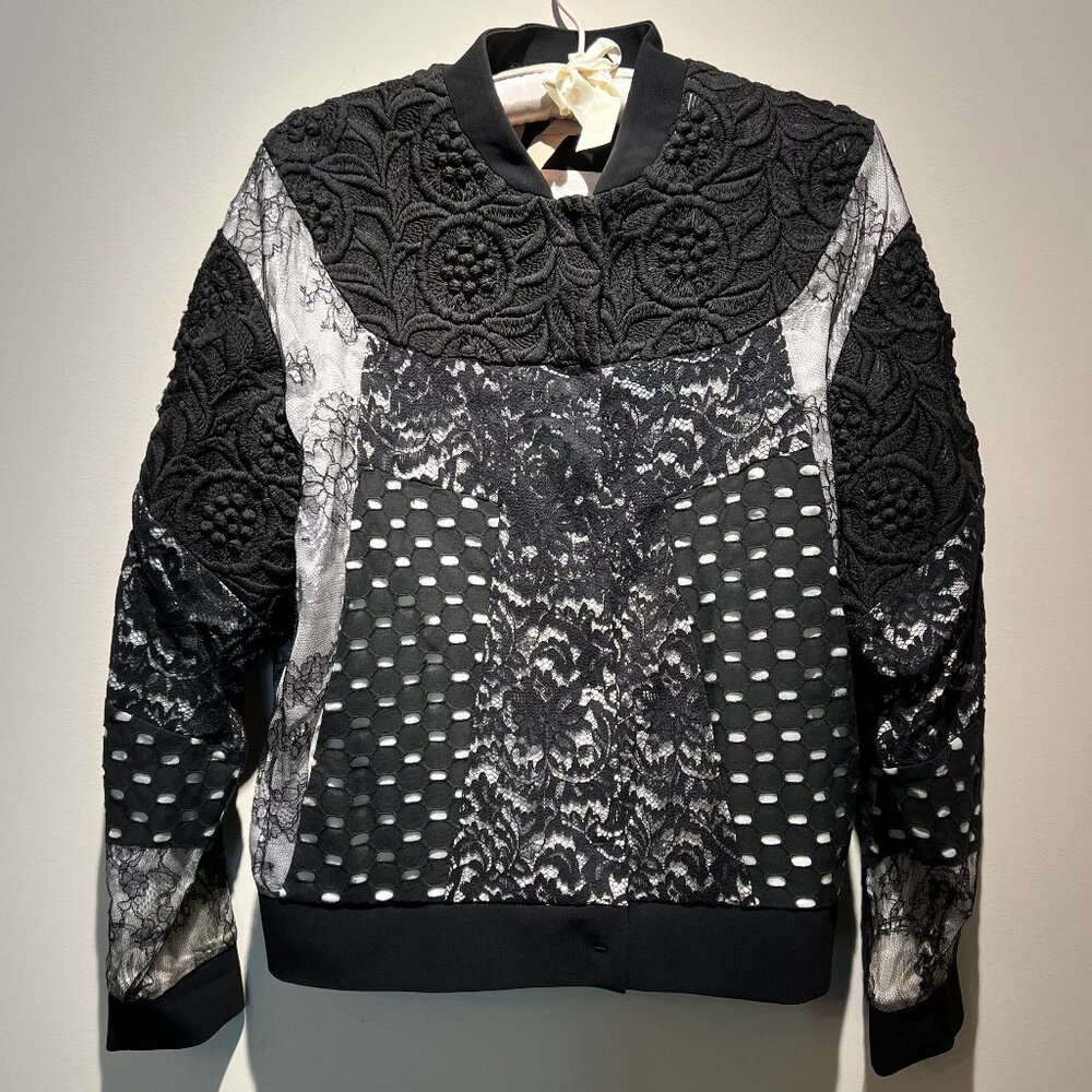 No. 21 Black Lace, Patterned Sweater, Size 40, Used; Good, Made in Italy